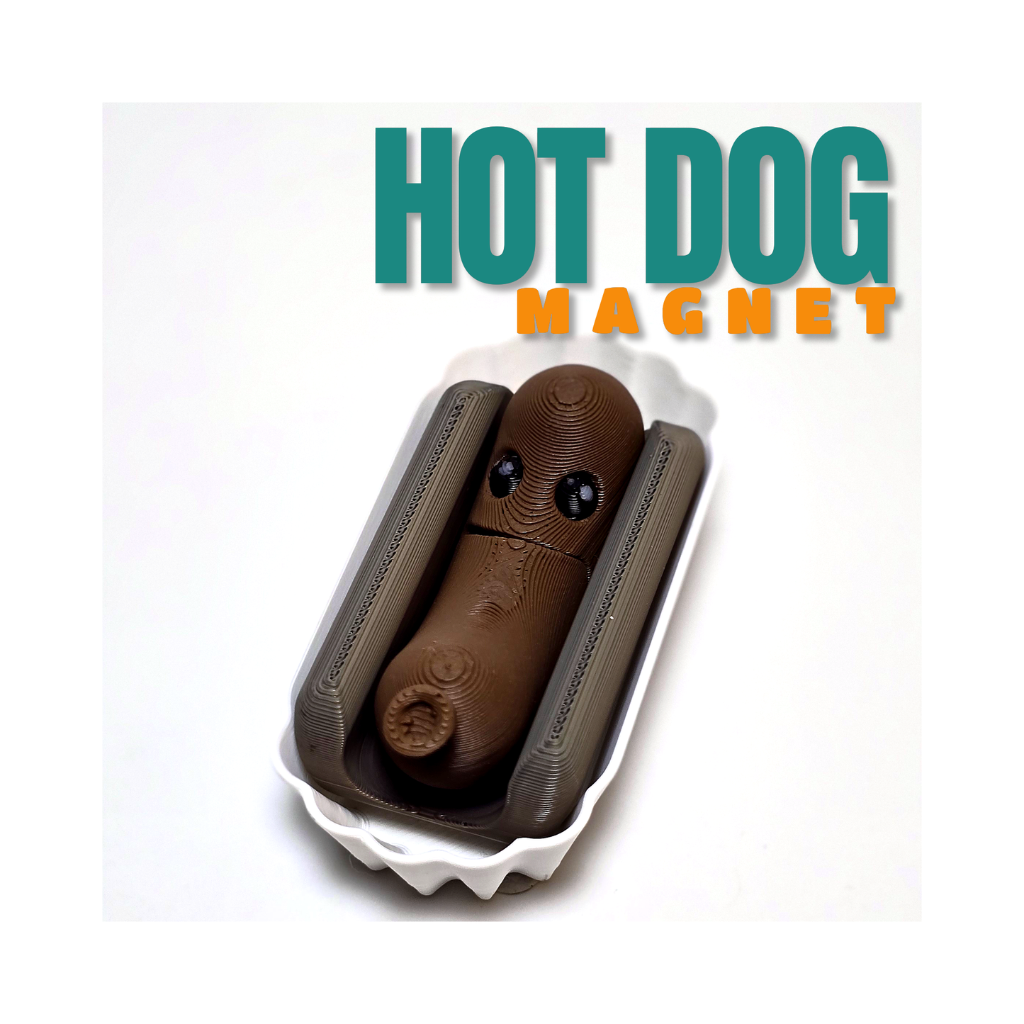Hot Dog Magnet with Bun and Tray