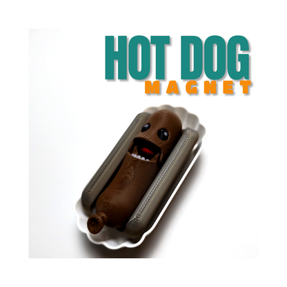 Hot Dog Magnet with Bun and Tray