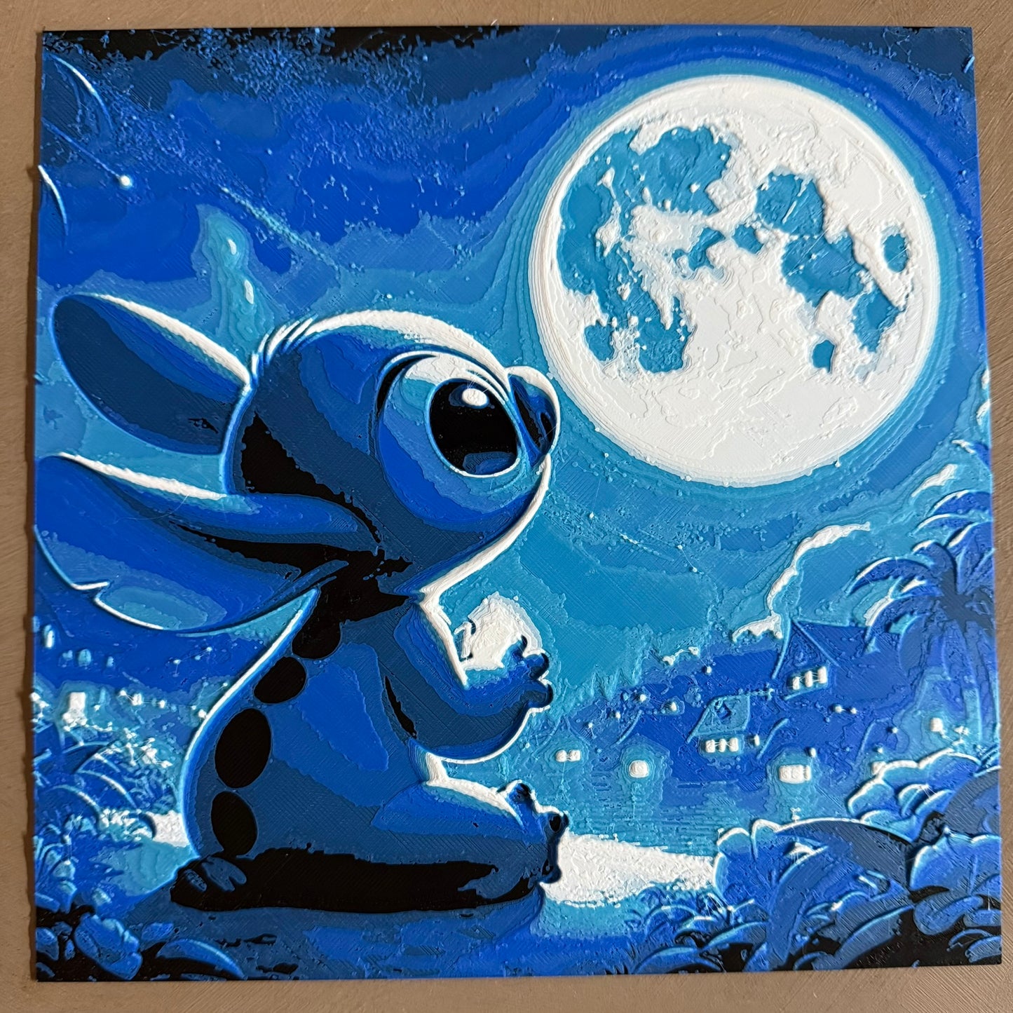 Blue Alien 3D Printed Art