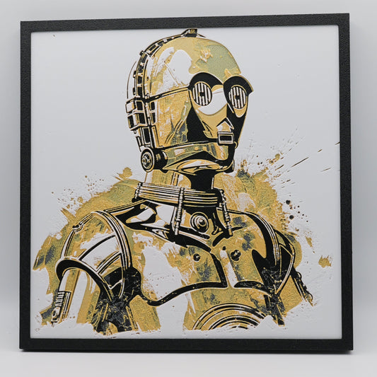 Golden Droid 3D Printed Art
