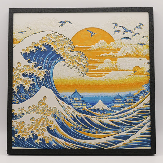 Great Wave 3D Printed Art