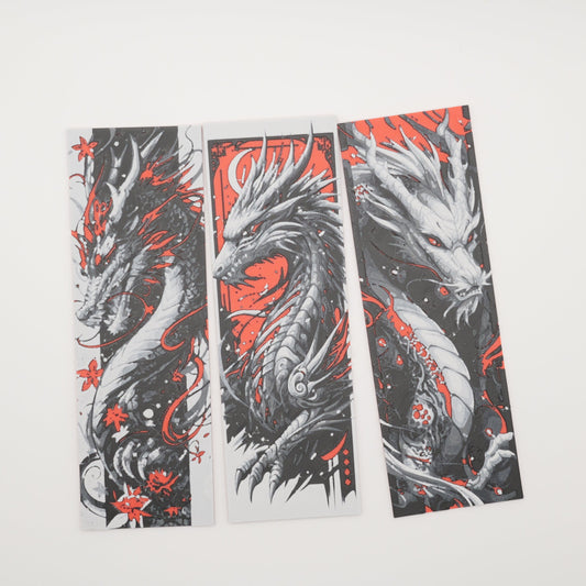Fire & Shadow Dragon Bookmark Set (3-Pack)